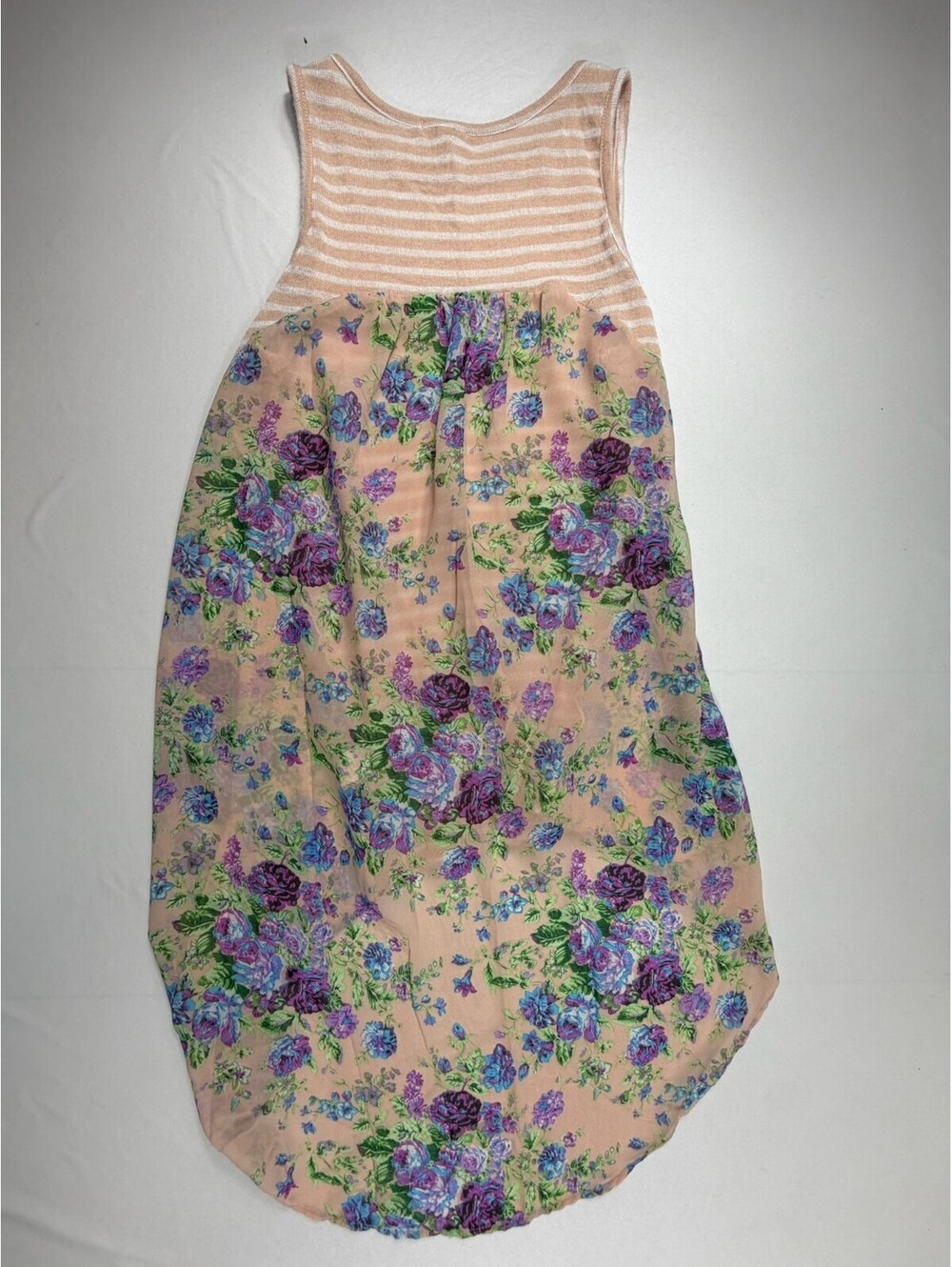 Oddi Floral and Striped Sleeveless Tank